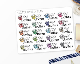 Planner Stickers Fold Clothes, Laundry Basket for Erin Condren, Happy Planner, Filofax, Scrapbooking