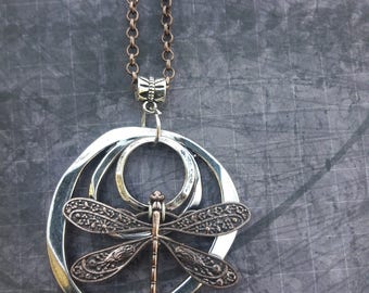 Steampunk Dragonfly Necklace, Dragonfly Necklace, Birthday Necklace, Dragonfly Jewelry, Woodland Jewelry, Insect Necklace, Boho Jewelry