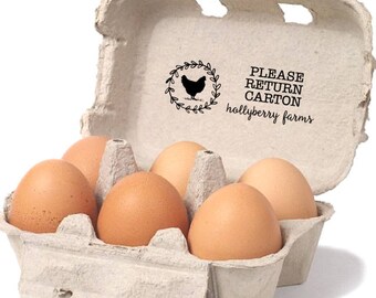 Egg Carton Return Label - Please Return Carton Stamp - Custom Egg Carton Stamp - Farm Egg Carton Label - Custom Chicken Coop - Carton Return