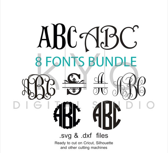 Download Fonts Bundle svg cut files Digital Font svg Monogram Font