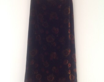 Laura Ashley skirt, vintage skirt, maxi skirt, 90's clothing, velvet skirt, 90's skirt, long skirt, flower skirt, XS
