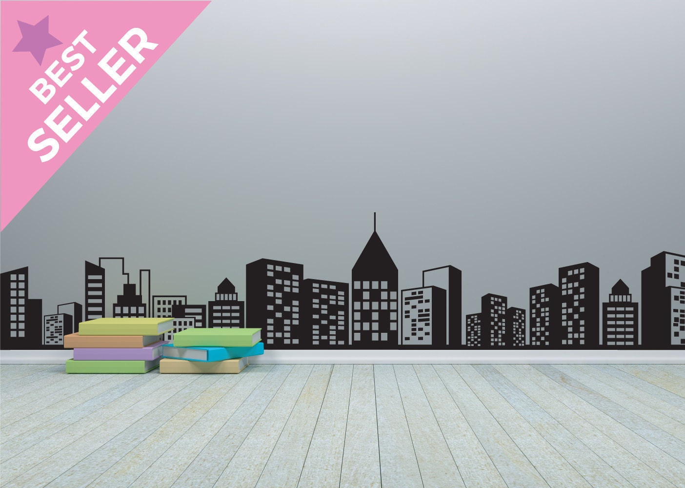 City Skyline Wall Decal Cityscape Wall art stickers Vinyl