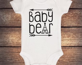 Baby Bear Onesie - Brother Bear - Sister Bear - Little Brother Bear - Sibling Onesie - Boho Baby Clothing - Teepee - Momma Bear- Papa Bear