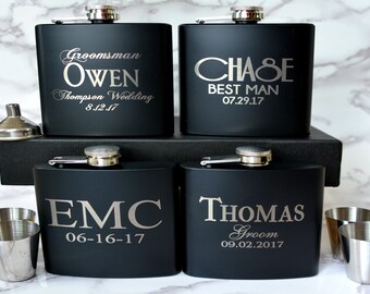 Personalized Groomsmen Gift, Flask Set, Groom Flask, Custom Flask, Best Man Gift, Wedding Party Gift Flasks, Groomsmen Flask, Groomsman Gift