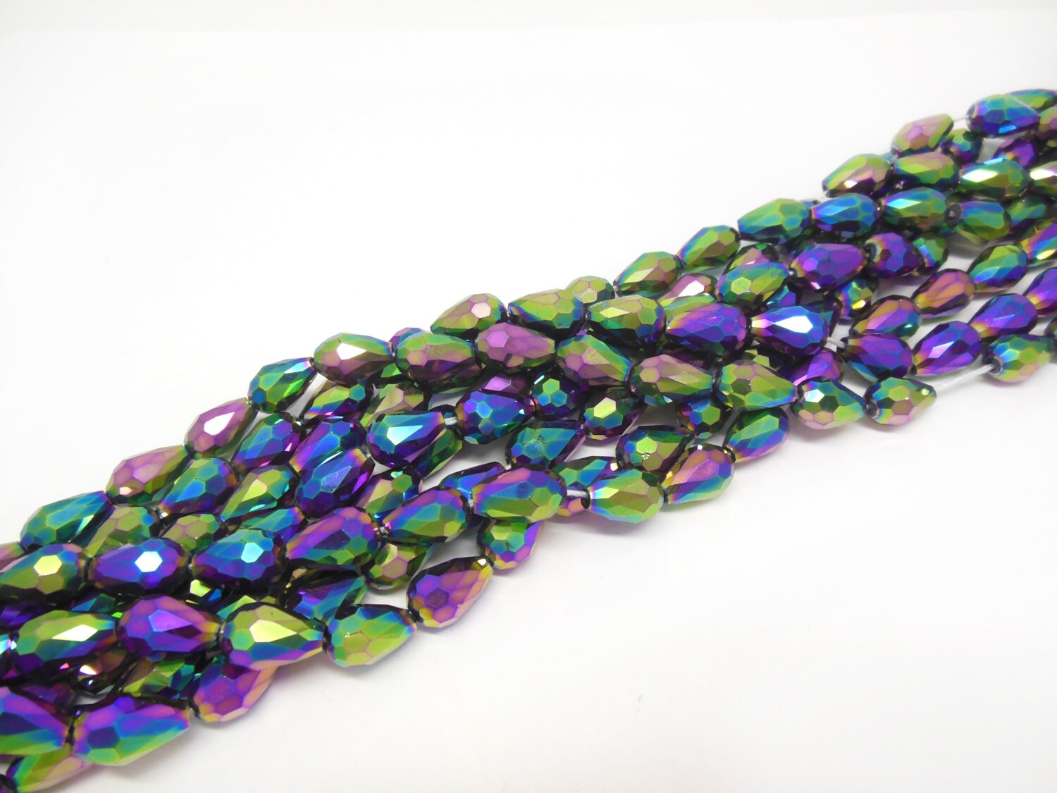 30 pcs 12*8 mm Faceted Teardrop Loose Beads, Crystal Drop Beads