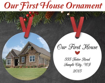 Our First Home Ornament - Custom Ornament - Our First House - or other custom text!