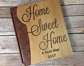 Home Sweet Home Photo Album, Photo Album with Address, Wedding Gift, Gift for Newlywed, Housewarming Gift, House Closing Gift, New Home