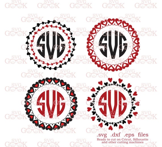 Download Heart Monogram Frames Valentines Day SVG cut files for Cricut