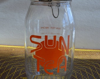 Sun Tea Jar with Recipe On Back