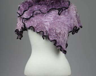 Neck warmer, recycled clothing, neck cover, one of kind piece, lilac mauve coloured, enhance a simple garment, upcycled clothing, 3piece set
