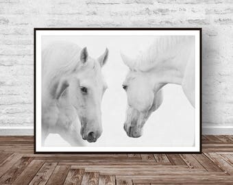 Horse Print, Horse Art, Horse Printable, Black and White Photography, Horse Decor, Wall Art, Equestrian Art, Animals Print, Instant Download