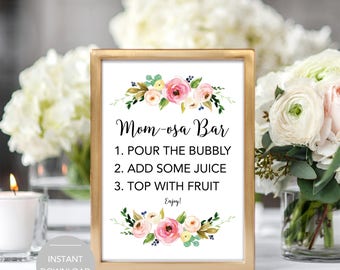 Momosa Bar Sign, Baby Shower Mimosa Bar Sign, Baby Shower Momosa Bar Sign, Printable Momosa Bar Sign, Mimosa Bar Instant Download