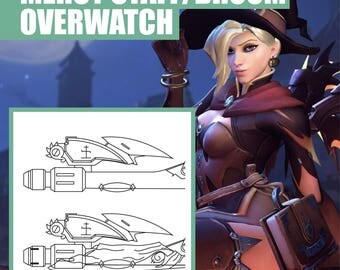 Witch Mercy - Overwatch - Weapon - Broom - Staff - Blueprint - Pattern - Vector - PDF file - Blizzard - Cosplay