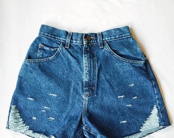 Size 26" Womens Vintage High Rise Denim Shorts
