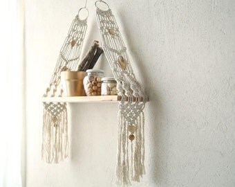 Macrame Wall Hanging Shelf , Shelf, Modern Macrame, Macrame shelf, Boho Hanging Shelf, hanging shelf, Boho decor, boho home