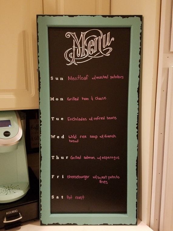 Menu Chalkboard Sign Meal planning Rustic by UpfinishedFurniture
