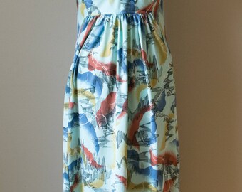 flutter sleeve dress, Bohemian maxi dress, a-line dress, hippie dress, 70s style empire maxi dress