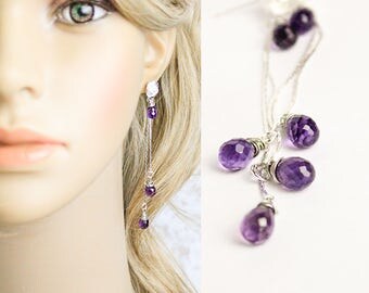 amethyst earrings elegant jewelry gemstone earrings gift/for/girlfriend birthday gift mom purple earrings silver jewelry amethyst studs o12