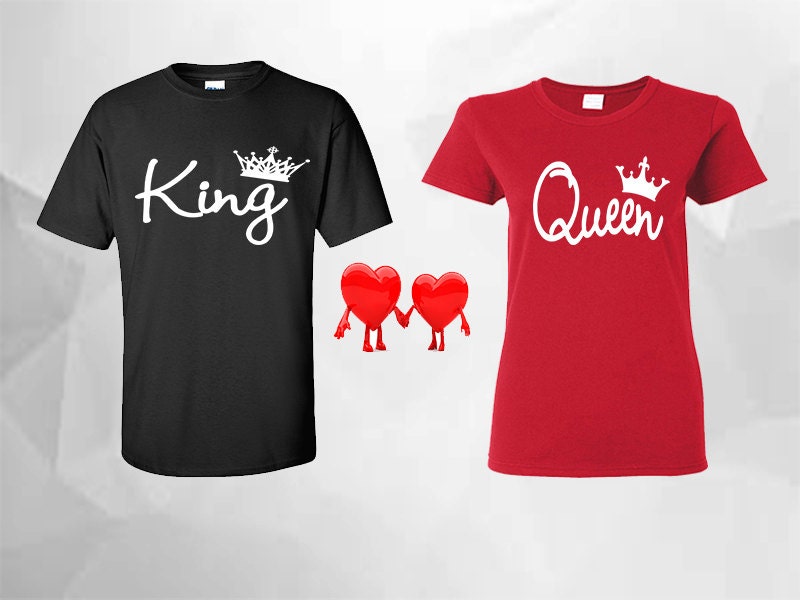 king and queen couple t shirt