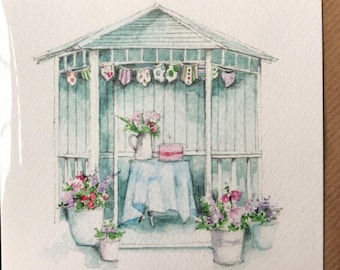 Summerhouse Card taken from an Original Watercolour / Notelets / Birthday Cards / Thank you Cards / Blank Cards