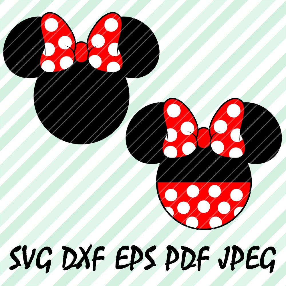 Download Minnie Mouse Red SVG DXF Eps Pdf Vector Cuttable File Cricut