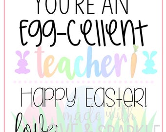 Easter teacher tag | Etsy