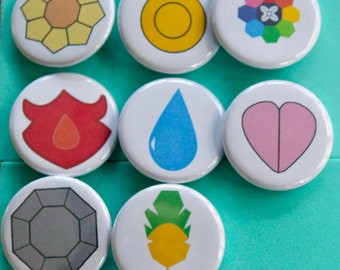 Pokemon Badges 1.25 in Buttons