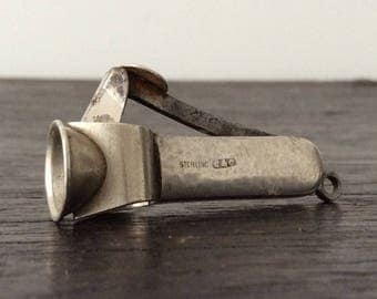 Antique Sterling Silver Cigar Cutter /