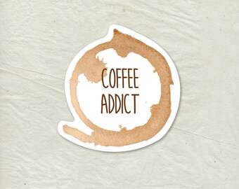 Coffee Decal - Coffee Vinyl Sticker - Coffee Stain Decal - Coffee Stain Sticker - Coffee Sticker - Laptop Sticker - Tumbler Decal
