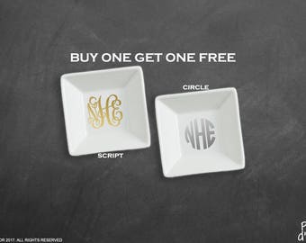 Monogram Ring Dish, Monogram jewelry dish, Personalized ring dish, Monogrammed ring dish, Monogram ring holder, Buy One Get One Free (RD001)