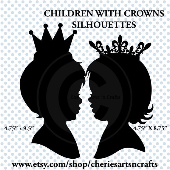 Children With Crown Silhouettes Children Clip Art Little Boy