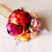 Cherry Punch Pink Orange Red Roses Mixed bunch Vintage style Millinery Flower spray Bouquet floral corsage