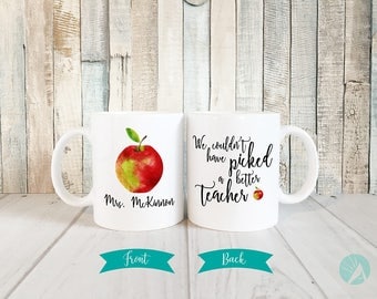 Teacher Appreciation Gift, Teacher Mug, Watercolor Mug, Watercolor Apple Mug, Teacher Apple Mug, Personalized Teacher Gift, Teacher Gifts