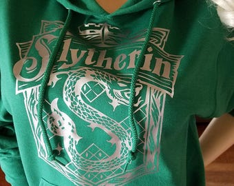 Hogwarts House (Slytherin) Inspired Hooded Sweatshirt by BKCC