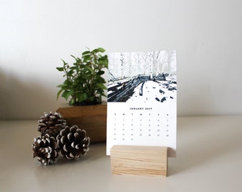 2017 Desk Calendar With Stand / mini desktop calendar, small desk calendar, travel calendar, 2017 monthly calendar, office decor, photo cal