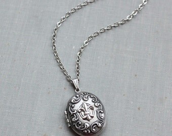 Fleur-de-lis Locket Necklace