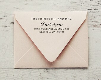 Future Mr and Mrs,Self Inking Address Stamp, Wedding Stamp, Save the Date Stamp, Return Address Stamp, Custom Stamp, Mr and Mrs - Style #76