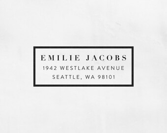 Self-Inking Address Stamp, Return Address Stamp, Custom Stamp, Personalized Stamp, Wedding Stamp, Modern Chic Stamp, Wood Stamp - Style #80
