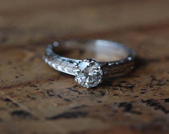 Vintage Art Deco .51 carat Old European Cut diamond engagement ring