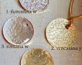 18K White Gold Pendant, Delicate Disc Charm, Initial Tag, Gold Jewelry, Handmade, Mother Day Gift, Personalized Jewelry, Venexia Jewelry