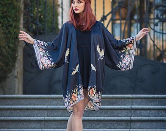 Kimono Robe Silky Cardigan Beach cover up Bohemian festival Oversized kimono Summer boho jacket