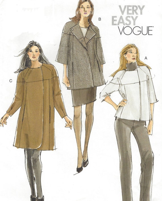 Womens Lined Raglan Sleeve Jacket 3 Lengths OOP Vogue Sewing