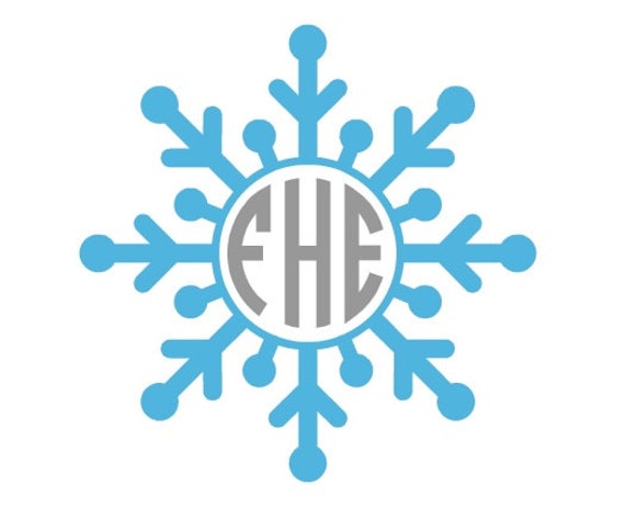 Download Items similar to Snowflake Decal, Monogram Decal, Monogram Snowflake Decal, Snowflake Sticker ...