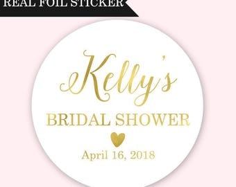 Bridal Shower Stickers - Custom Bridal Shower Stickers - Gold Bridal Shower Stickers - Rose Gold Bridal Shower Labels - Bridal Shower Favor