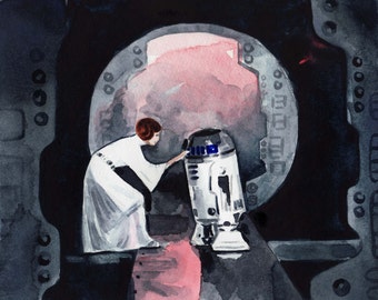 Princess Leia Art Carrie Fisher Art R2D2 Star Wars Print Princess Leia Costume Feminist Art Star Wars Costume Star Wars Cosplay Gift for Him