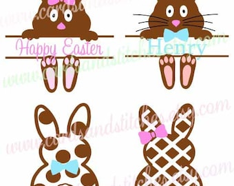 Easter Bunnies SVG - Easter SVG - Bunnies SVG - Digital Cut File - Graphic Design - Cricut Cut - Instant Download - Svg, Dxf, Jpg, Eps, Png