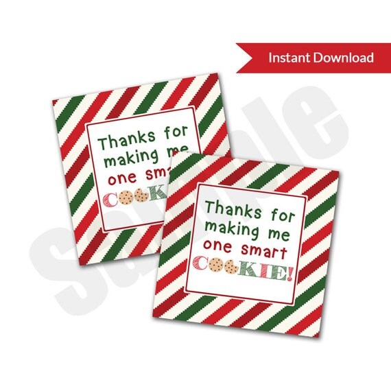 Items similar to One Smart Cookie Christmas Teacher Appreciation Favor ...