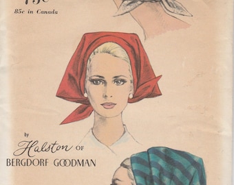 60s Headscarf Hat Pattern Vogue 6676 Uncut