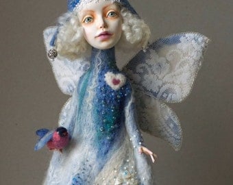 July 10% SALE! ooak Art Doll WINTER FAIRY
