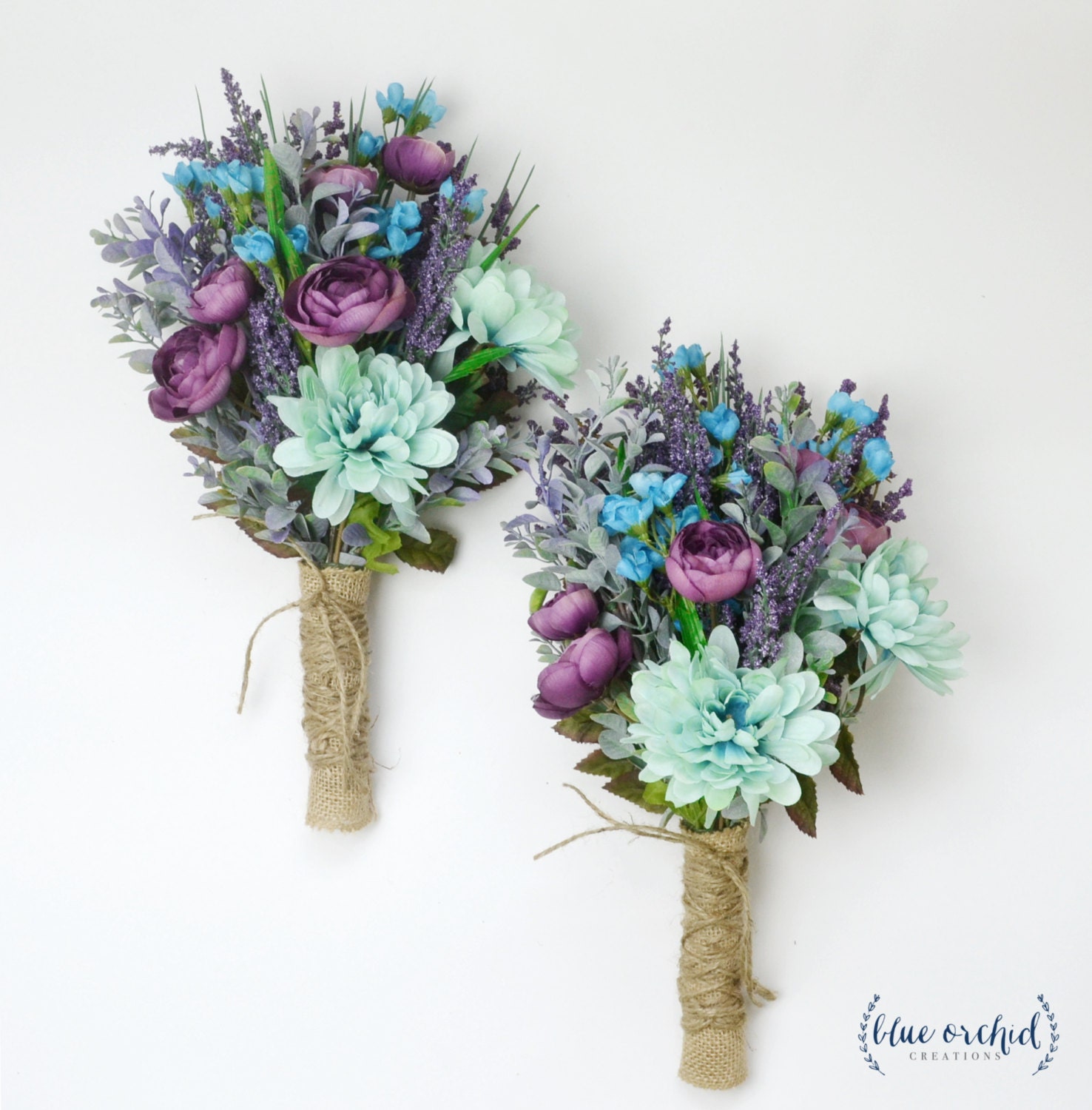 Wildflower Bouquet Lavender Bouquet Turquoise Teal Purple